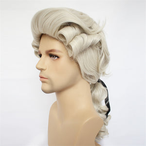 Hamilton Musical Alexander Masquerade Ball Male Baroque Colony Cosplay Wig Stage Halloween Performance Hairpiece