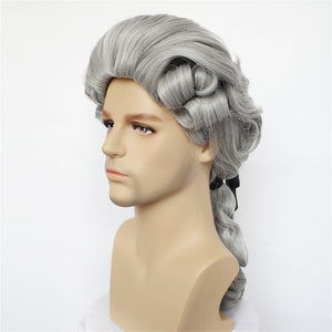 Hamilton Musical Alexander Masquerade Ball Male Baroque Colony Cosplay Wig Stage Halloween Performance Hairpiece