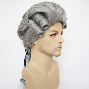 Hamilton Musical Alexander Masquerade Ball Male Baroque Colony Cosplay Wig Stage Halloween Performance Hairpiece