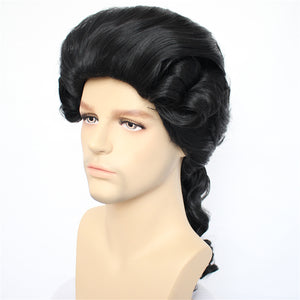 Hamilton Musical Alexander Masquerade Ball Male Baroque Colony Cosplay Wig Stage Halloween Performance Hairpiece