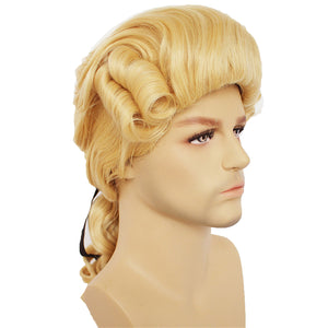 Hamilton Musical Alexander Masquerade Ball Male Baroque Colony Cosplay Wig Stage Halloween Performance Hairpiece