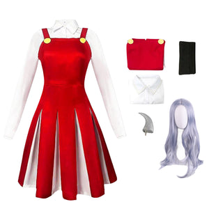 Eri Cosplay Costume Red Shirt Dress Cute Campus Uniform Halloween Party Attire