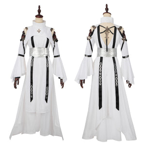 FF14 Asphodelos Chiton of Healing Cosplay Costume Final Fantasy 14 White Combat Uniform