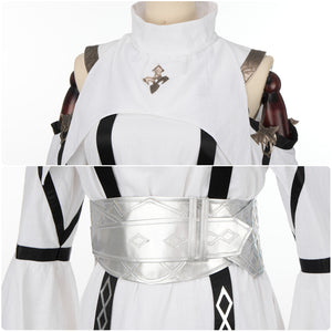 FF14 Asphodelos Chiton of Healing Cosplay Costume Final Fantasy 14 White Combat Uniform