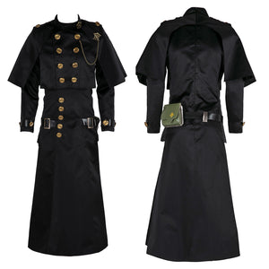 FF14 Nael Cosplay Costume YoRHa Type-51 Robe of Casting Complete Set of Black Combat Uniforms