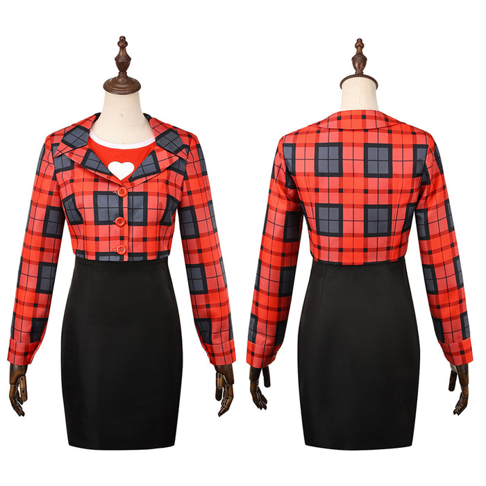 Female Clueless Tai Cosplay Costume Plaid Jacket Black Tight Skirt