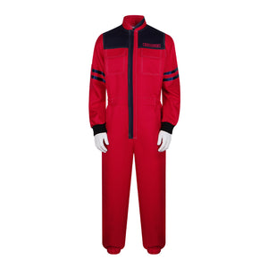 Film The Running Man Ben Richards Cosplay Costume Long Sleeve Red Jumpsuit