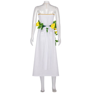 Final Fantasy Iris Cosplay Costume White Floral Party skirt Date Evening Dress