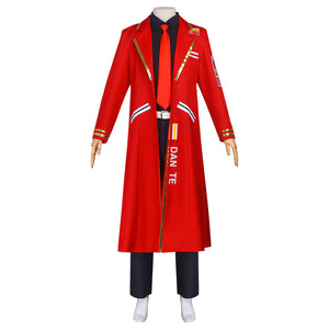 Game Limbus Company Dante Cosplay Costume Men Uniform Red Long Jacket Pants Set Clothing Halloween Party Suit