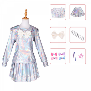 Game NEEDY GIRL OVERDOSE KAngel Cosplay Costume Lolita Girls Beautiful Laser JK Sailor Suit