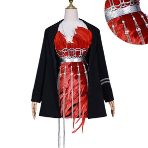 Game Reverse 1999 Schneider Cosplay Costume Red Tassel Dress Feather Set Halloween Outfit