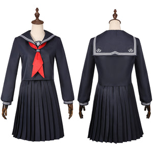 Game Silent Hill Shimizu Hinako Cosplay Costume Black Sailor Suit Red Bow-tie