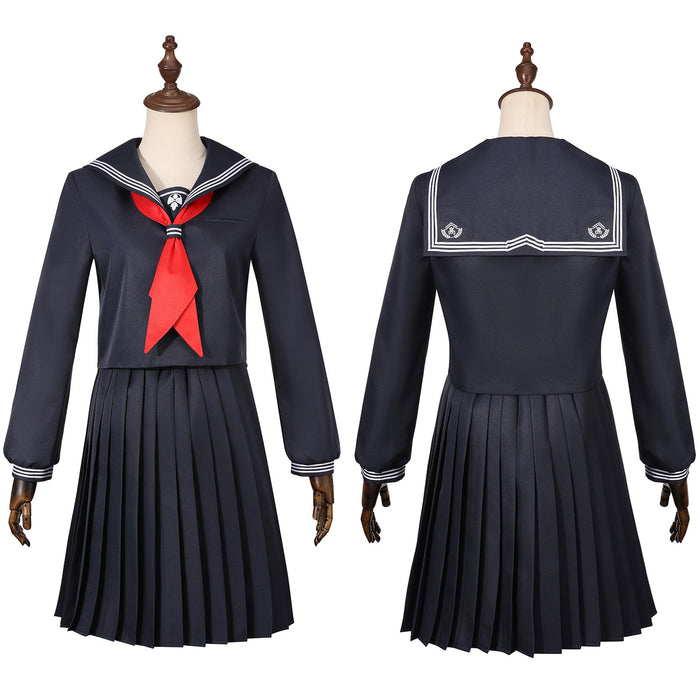 Game Silent Hill Shimizu Hinako Cosplay Costume Black Sailor Suit Red Bow-tie