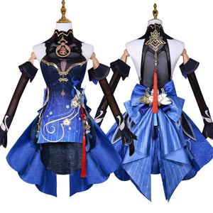 Genshin Impact Ganyu Cosplay Costume Women New Skin Elegant Dress Halloween Party Clothing
