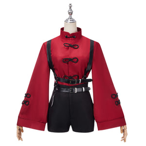 Genshin Impact Hu Tao Cosplay Costume Suit Dress Shirt Tops Shorts Halloween Carnival Outfit