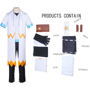 AOTU Godrose Cosplay Costume White Combats Unisex Uniform Halloween Full Set Party Suit