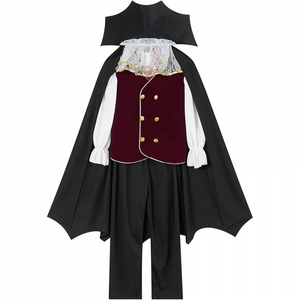 Halloween Vampire Costumes Cosplay for Children Cute Boys Kids Deluxe Set Gothic Outfit