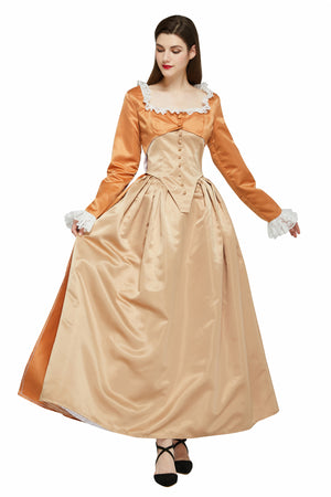 Hamilton Musical Angelica Brown Stage Dress Concert Halloween Cosplay Costume Version B