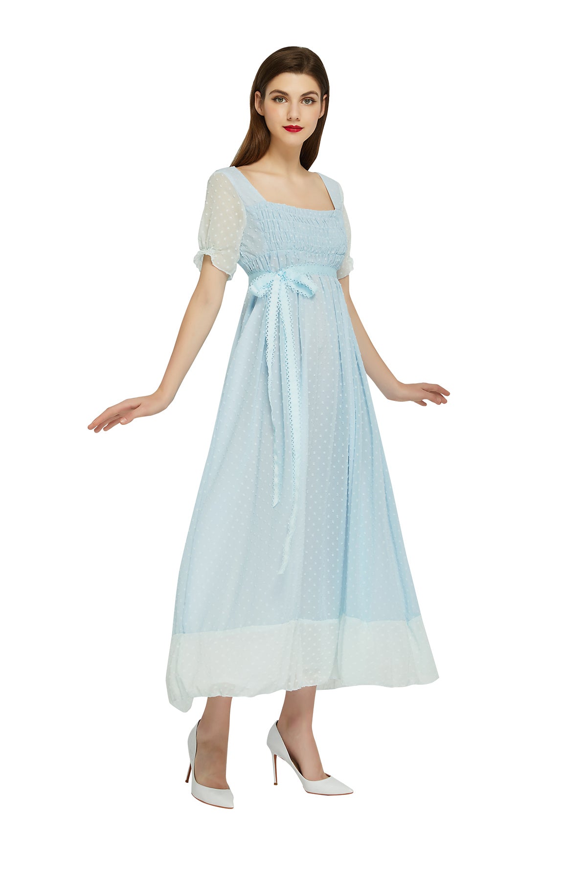 is eliza's dress blue or green Hamilton Eliza Schuyler GirlRoyal Retro Dress Victorian Ball Gown Costume