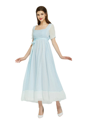 Hamilton Musical Elizabeth Schuyler Eliza the Burn Sky Blue Dress Concert Cosplay Costume Carnival Halloween