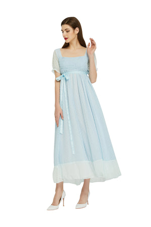 Hamilton Musical Elizabeth Schuyler Eliza the Burn Sky Blue Dress Concert Cosplay Costume Carnival Halloween