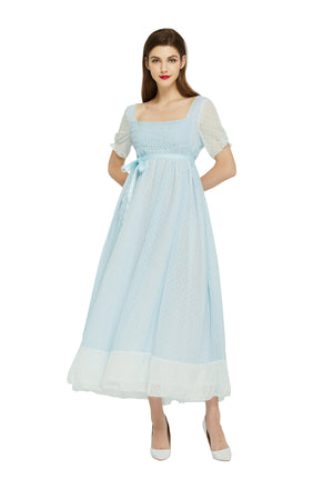 Hamilton Musical Elizabeth Schuyler Eliza the Burn Sky Blue Dress Concert Cosplay Costume Carnival Halloween