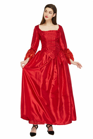 Hamilton Musical Maria Reynolds Red Stage Dress Concert Cosplay Costume Carnival Halloween