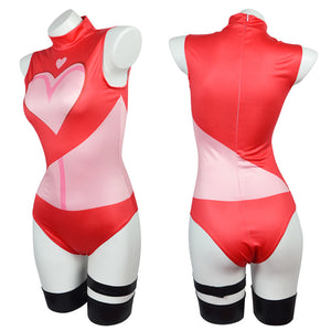 Hazbin Hotel Angel Dust Cosplay Costume One Piece Sexy Swimsuit Beach Party Set