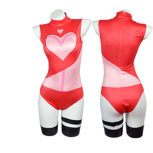 Hazbin Hotel Angel Dust Cosplay Costume One Piece Sexy Swimsuit Beach Party Set