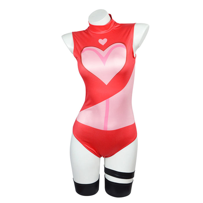 Hazbin Hotel Angel Dust Cosplay Costume One Piece Sexy Swimsuit Beach Party Set