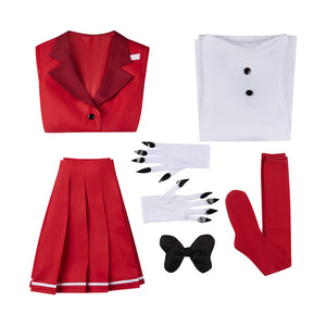 Hazbin Hotel Charlie Cosplay Costume Red Campus Uniform Short Skirt Stage Performance Uniform