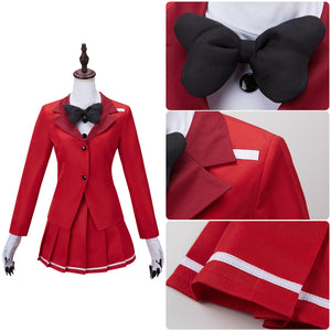 Hazbin Hotel Charlie Cosplay Costume Red Campus Uniform Short Skirt Stage Performance Uniform