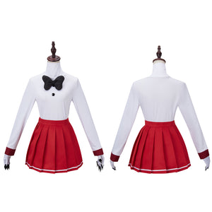 Hazbin Hotel Charlie Cosplay Costume Red Campus Uniform Short Skirt Stage Performance Uniform