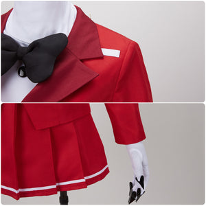 Hazbin Hotel Charlie Cosplay Costume Red Campus Uniform Short Skirt Stage Performance Uniform