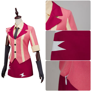 Hazbin Hotel Cherri Bomb Cosplay Costume Pink Uniform Set Halloween Party Clothing