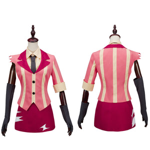 Hazbin Hotel Cherri Bomb Cosplay Costume Pink Uniform Set Halloween Party Clothing