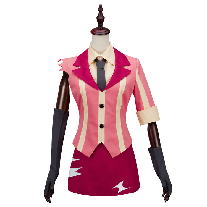 Hazbin Hotel Cherri Bomb Cosplay Costume Pink Uniform Set Halloween Party Clothing