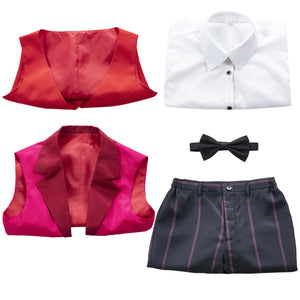Hazbin Hotel Elizabeth Cosplay Costume Suit Shirt Waistcoat Pants Halloween Uniform Outfit for Women Men