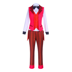 Hazbin Hotel Elizabeth Cosplay Costume Christmas Party Ball Red Full Set Uniform