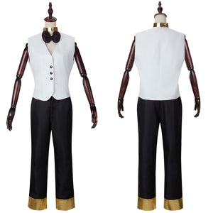 Hazbin Hotel Michael Cosplay Costume Men white suit set  Evening Party Halloween Clothing