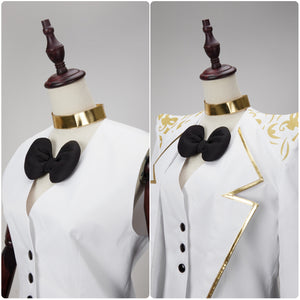 Hazbin Hotel Michael Cosplay Costume Men white suit set  Evening Party Halloween Clothing