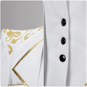 Hazbin Hotel Michael Cosplay Costume Men white suit set  Evening Party Halloween Clothing