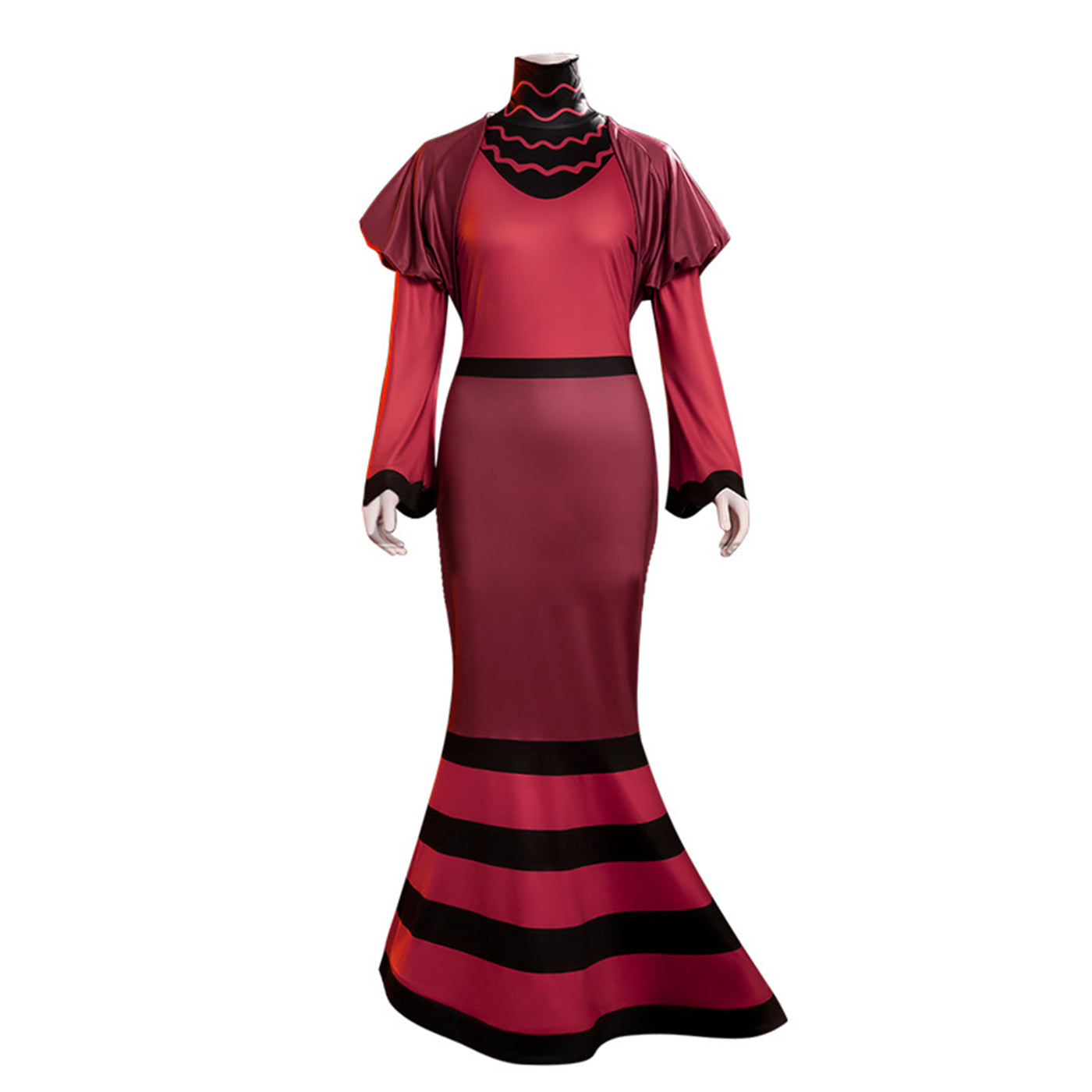 Hazbin Hotel Rosie Cosplay Costume Red Waistband Fishtail Dress Halloween Performance Clothing-Cosplayflying Hazbin Hotel Rosie Cosplay Costume Red Waistband Fishtail Dress Halloween Performance Clothing-Cosplayflying