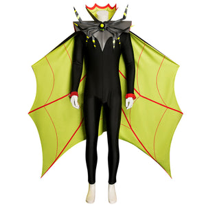 Hazbin Hotel Zestier Cosplay Costume Black Spider Jumpsuit Bat Cloak Halloween Uniform