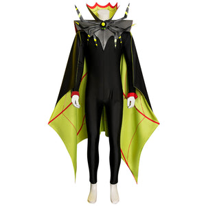 Hazbin Hotel Zestier Cosplay Costume Black Spider Jumpsuit Bat Cloak Halloween Uniform