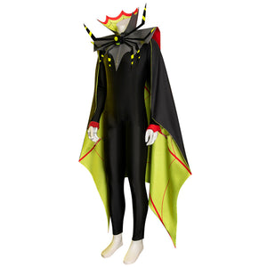 Hazbin Hotel Zestier Cosplay Costume Black Spider Jumpsuit Bat Cloak Halloween Uniform