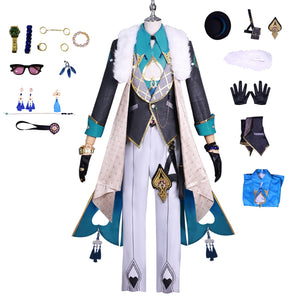 Honkai Star Rail for Aventurine Cosplay Costume Halloween Party Men Fancy Costumes Earing Accessories