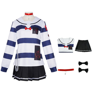 Hundred Line Last Defense Academy Amemiya Darumi Cosplay Costume Striped Outfits