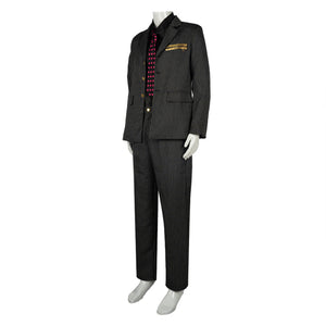 Anime JoJo's Bizarre Adventure Golden Wind Diavolo Cosplay Costume Black Stripe Suit