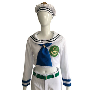 JoJo's Bizarre Adventure Higashikata Josuke Cosplay Costume White Sailor Uniform